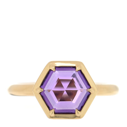 Tiffany 18K Yellow Gold Amethyst Small Paloma Picasso Studio Hexagon Ring 47 4 1 of 5