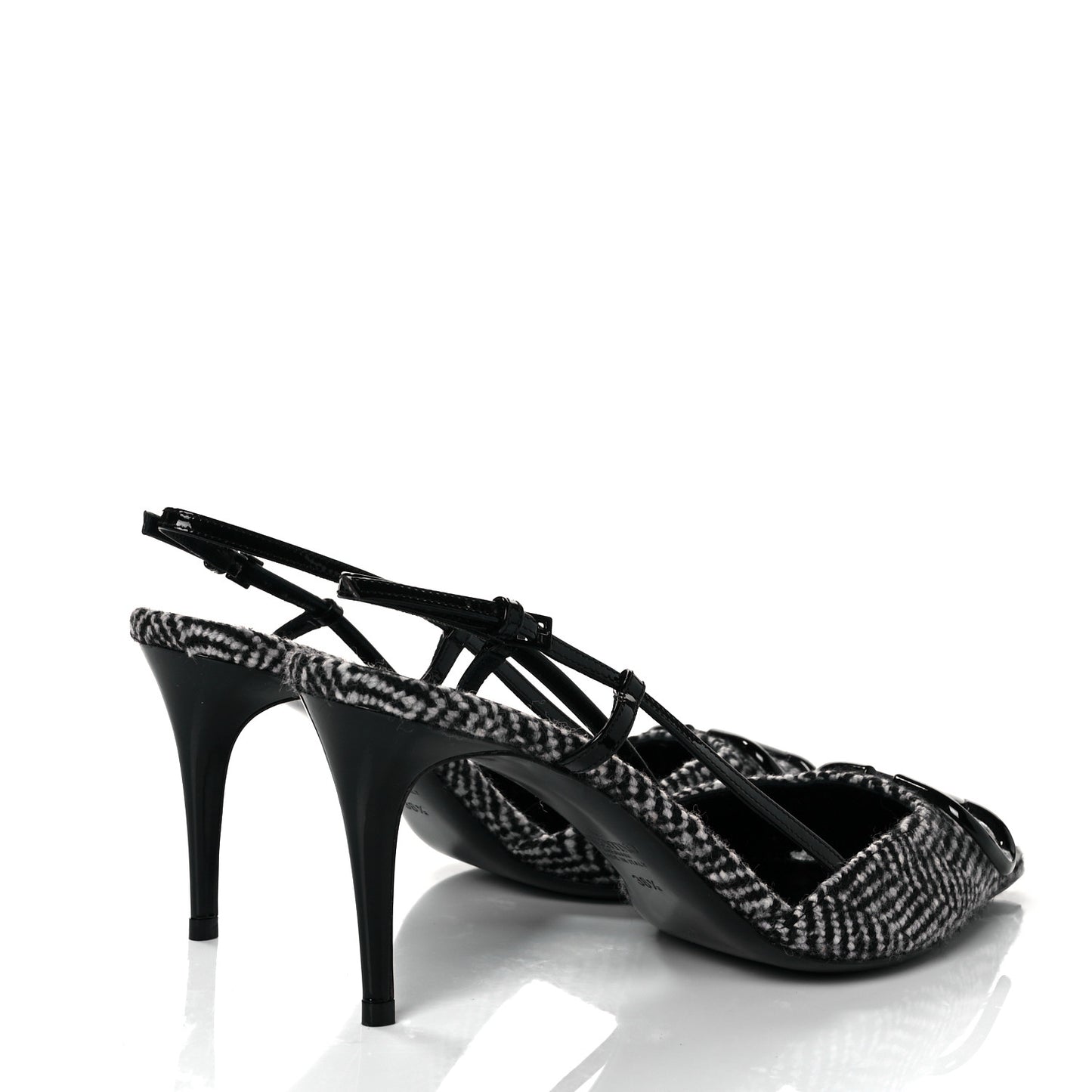 Tweed Signature Vlogo Slingback 80mm Pumps 38.5 Black