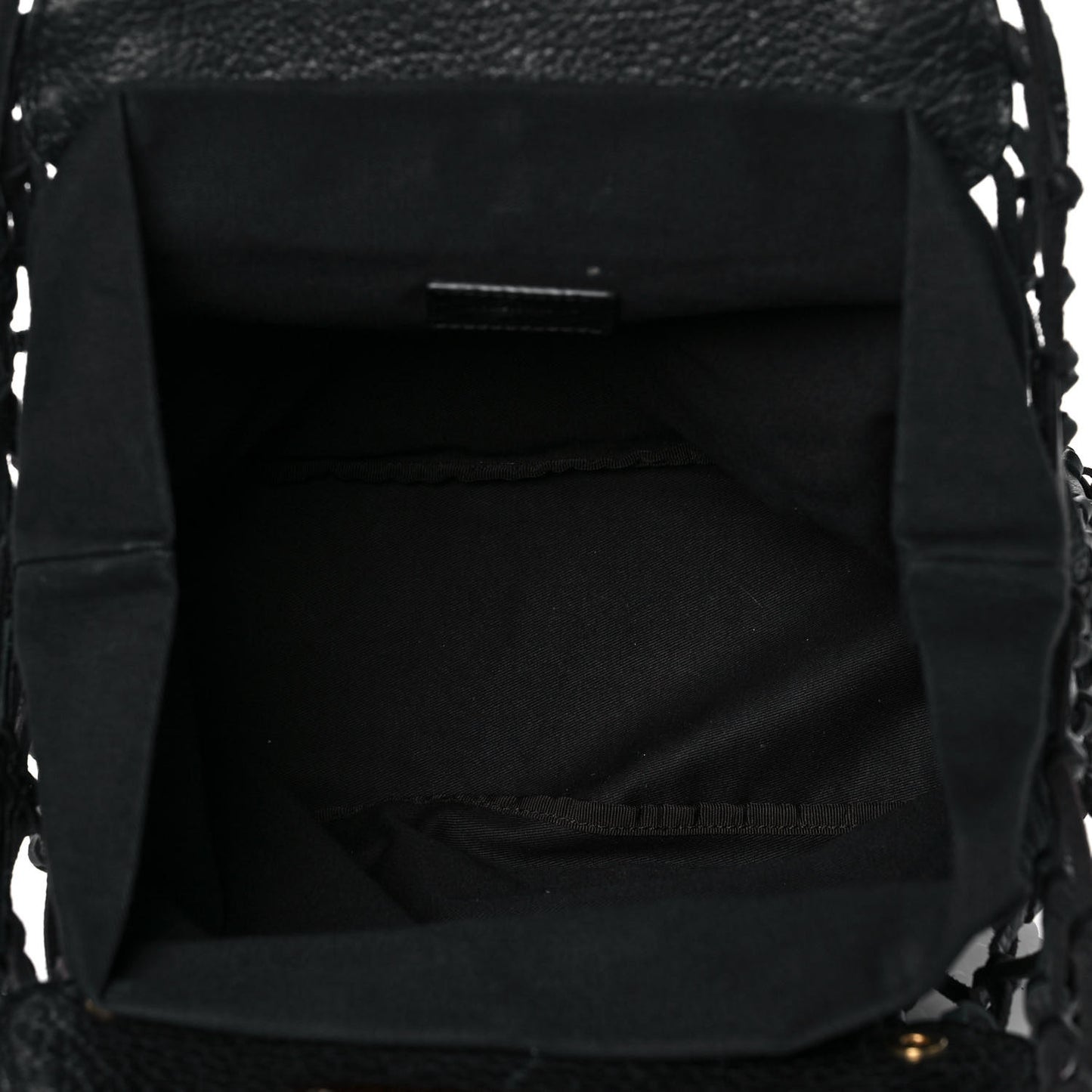 Calfskin Net Frame Tote Black