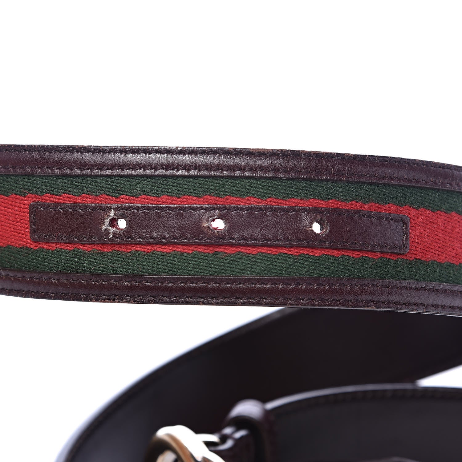 Gucci Calfskin Web Interlocking G Belt 90 36 Dark Brown 5 of 6
