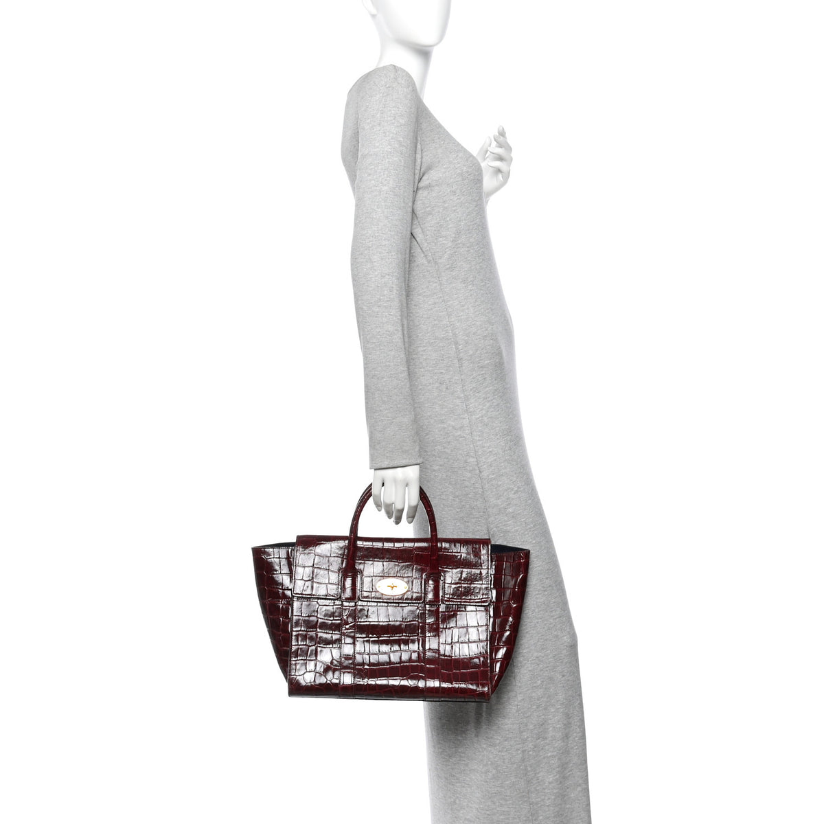 Crocodile Embossed Calfskin Bayswater Oxblood