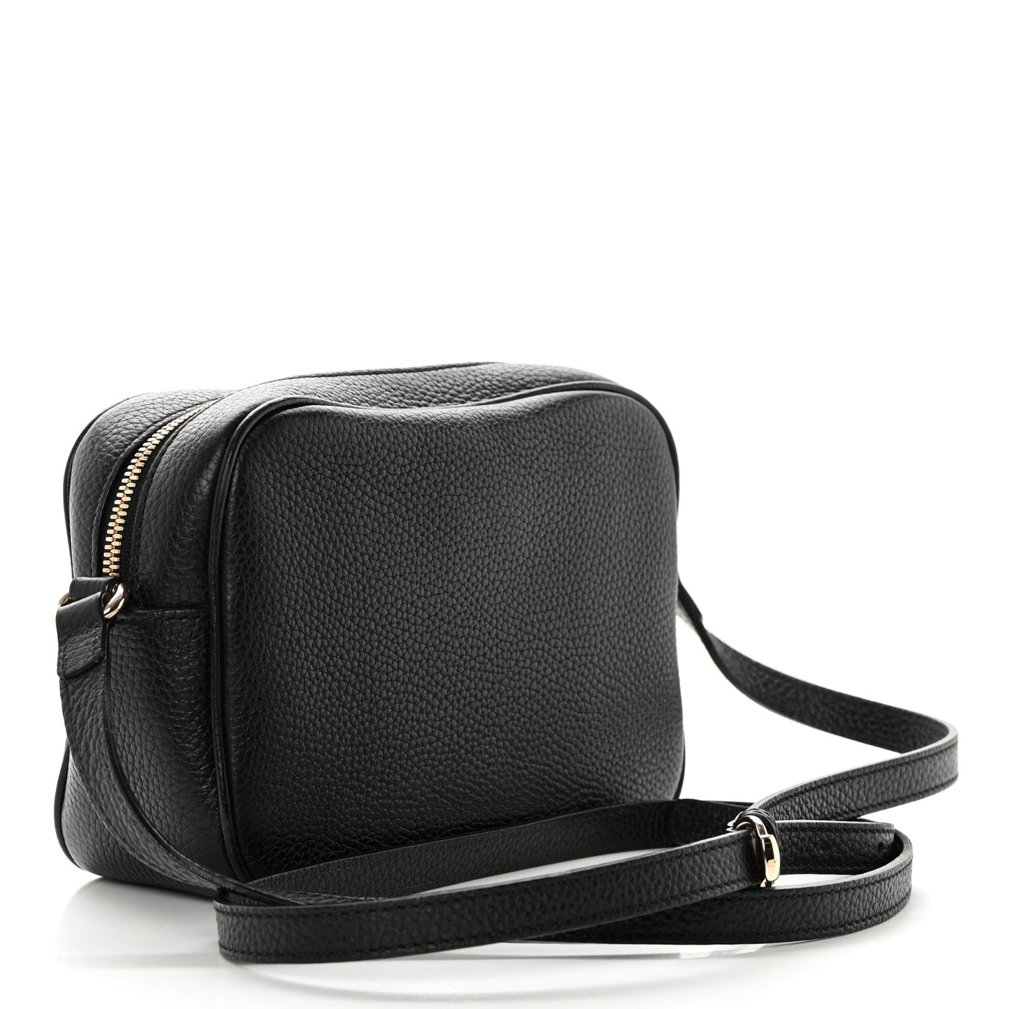 Pebbled Calfskin Small Soho Disco Bag Black