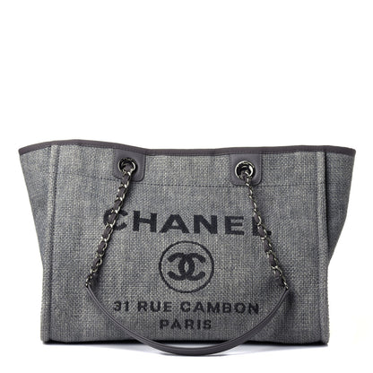 Chanel Canvas Small Deauville Tote Grey 1 of 4