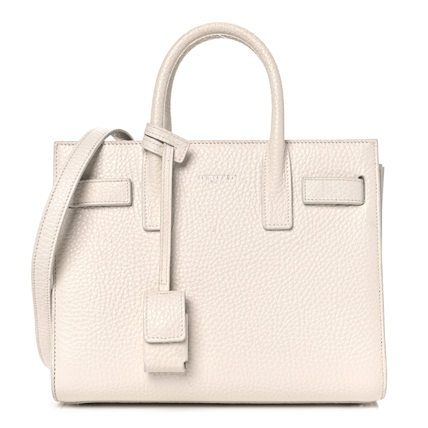 Saint Laurent Grained Calfskin Nano Sac de Jour Dove White 1 of 15