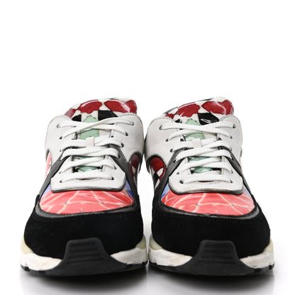 Chanel Vinyl Calfskin Suede Womens CC Sneakers 36.5 Multicolor 3 of 10