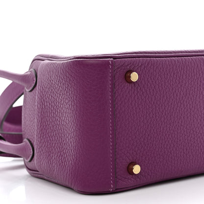 Hermes Taurillon Clemence Mini Lindy 20 Anemone 9 of 11