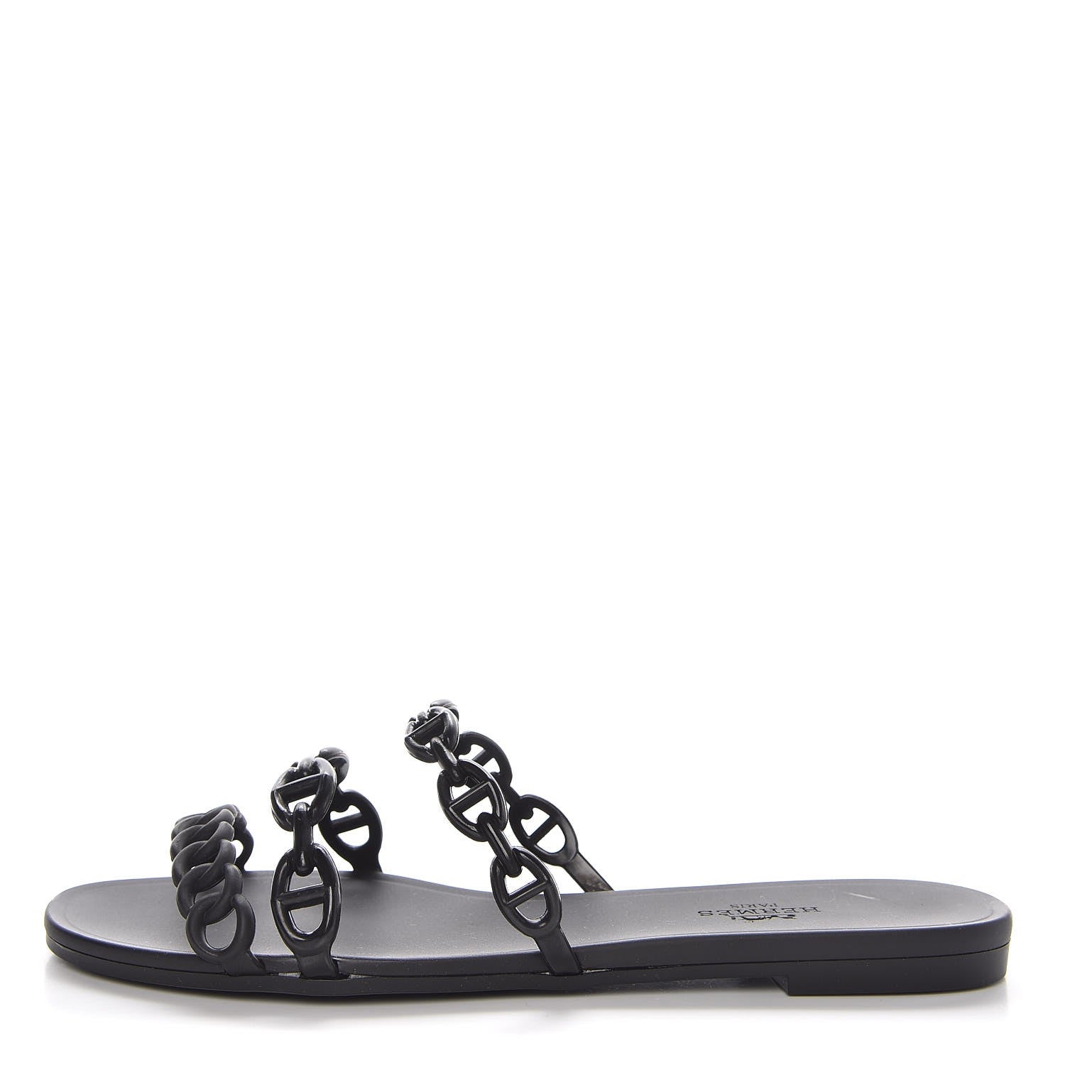 Hermes Rubber Chaine d'Ancre Rivage Sandals 36 Black 1 of 8