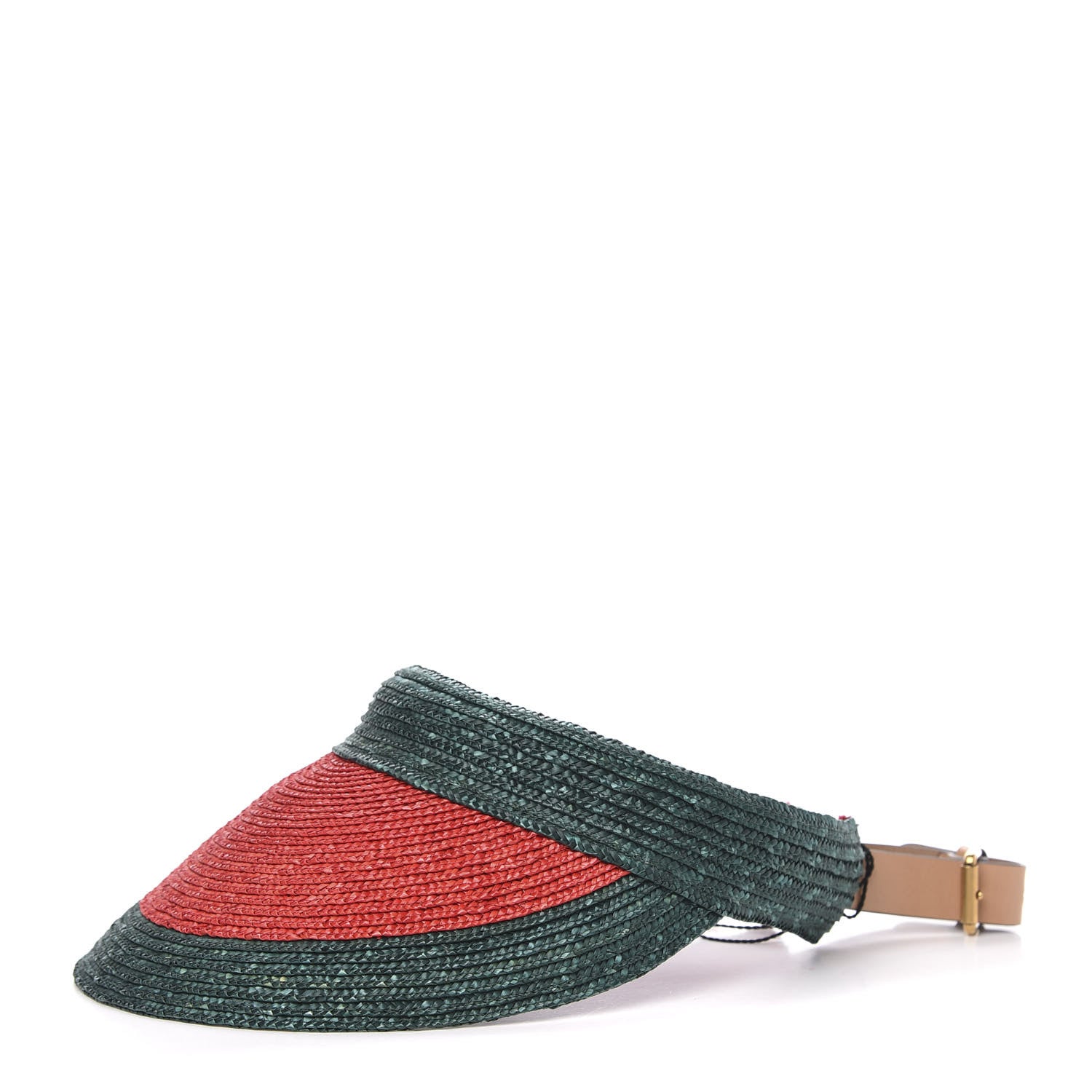 Gucci Raffia Web Visor M Green Red 1 of 6