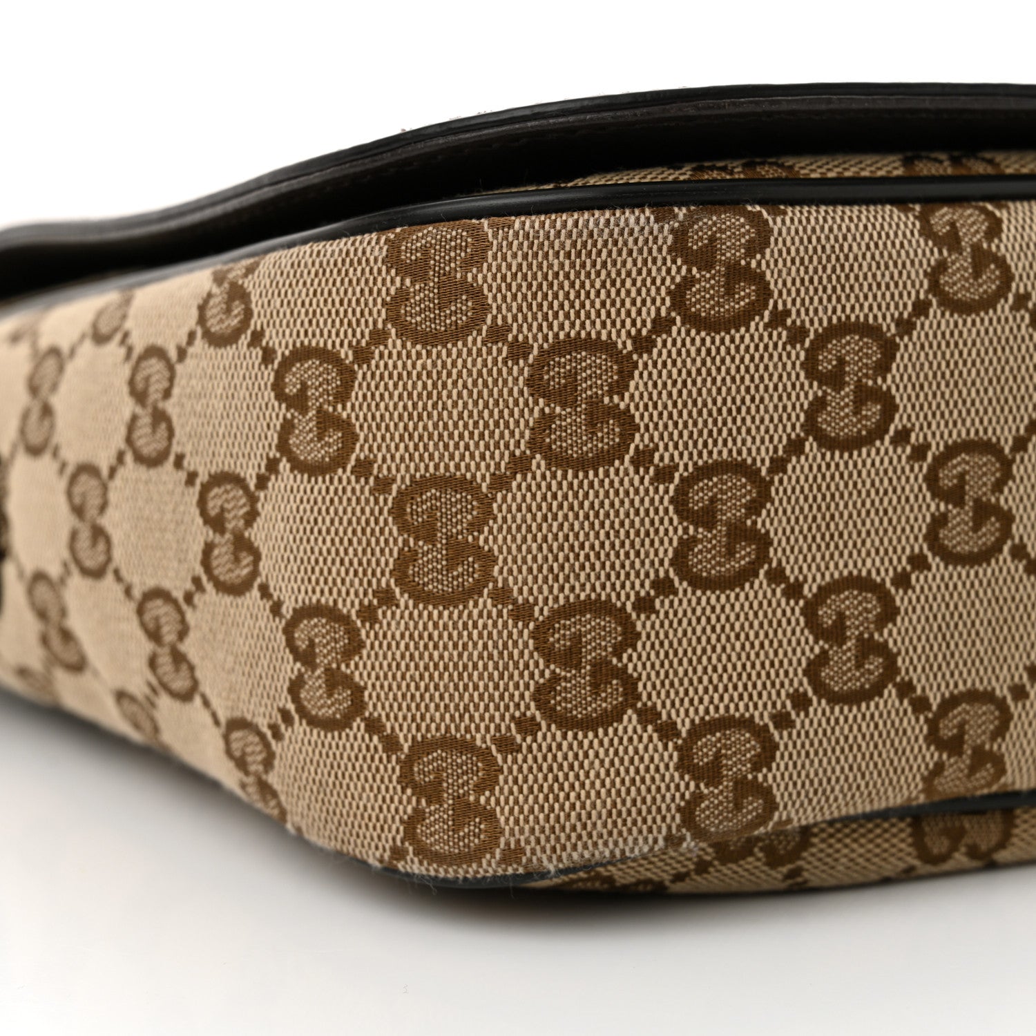 Gucci Monogram Flap Messenger Bag Beige Dark Brown 9 of 12