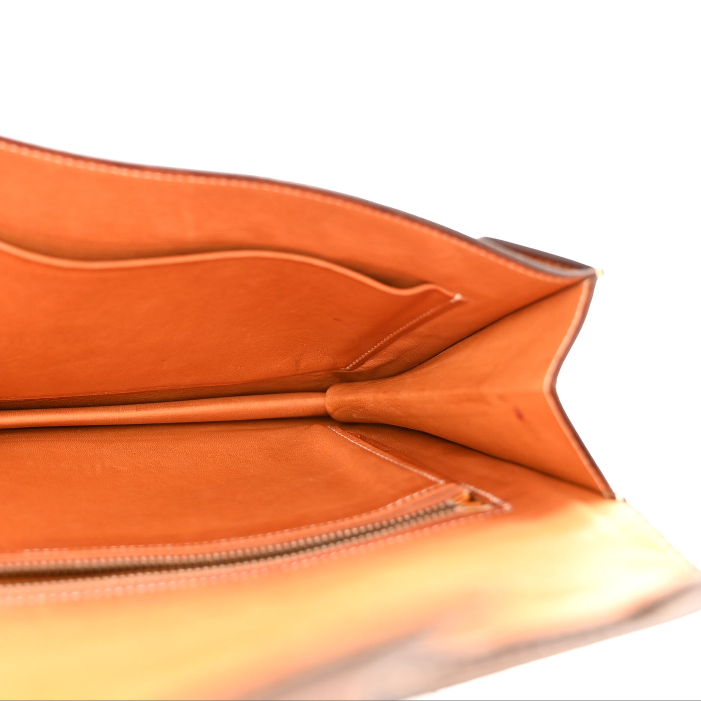 Canvas Courchevel Medor Clutch Gold Brown
