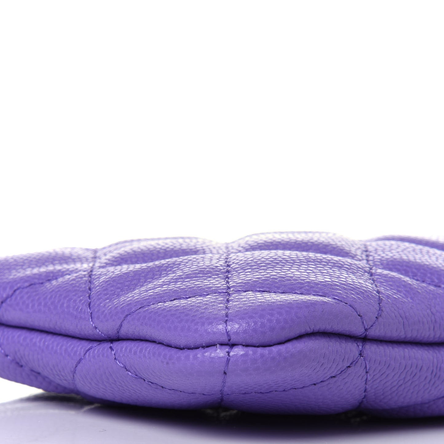 Caviar Quilted Small Cosmetic Case Purple