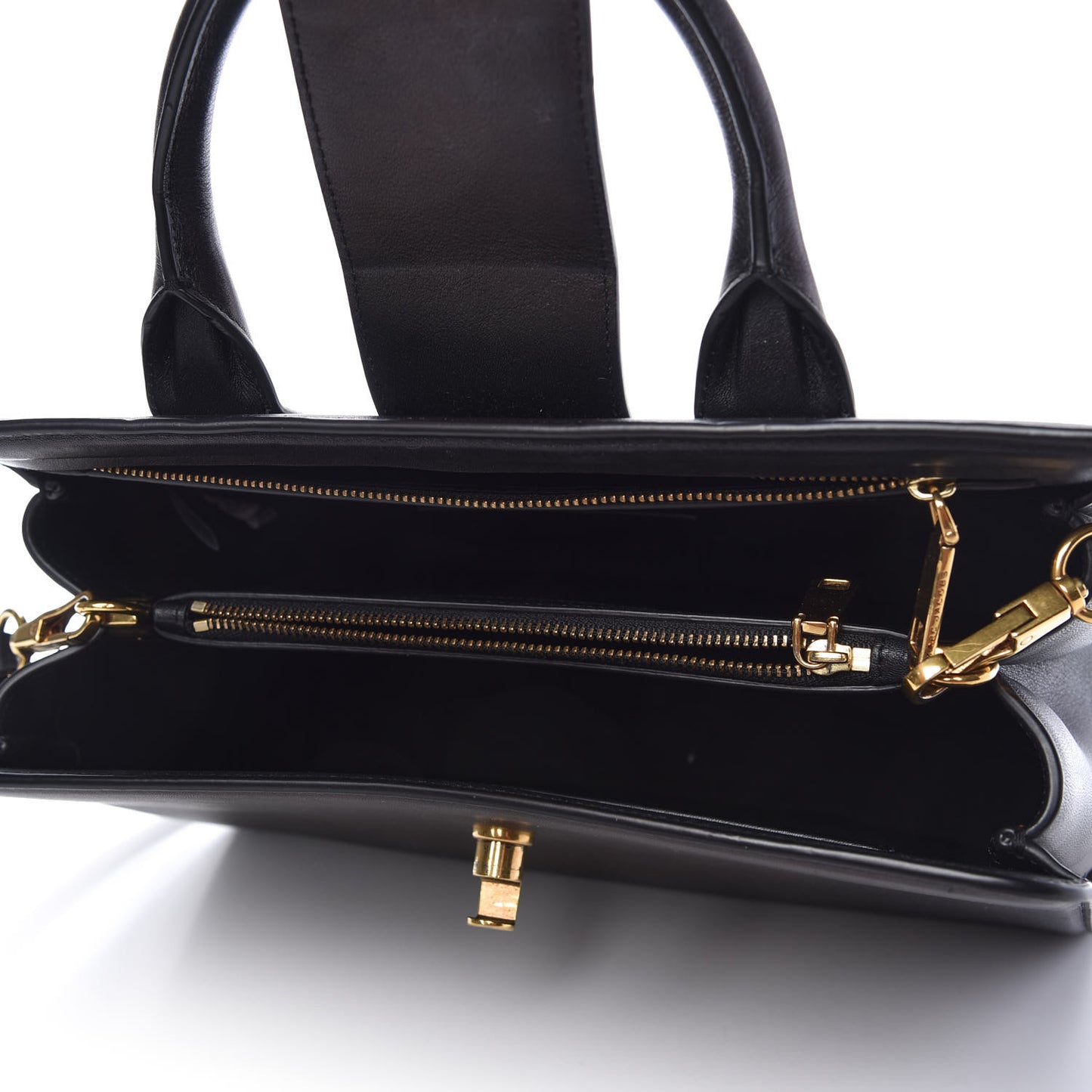 Calfskin Small West End Top Handle Bag Black