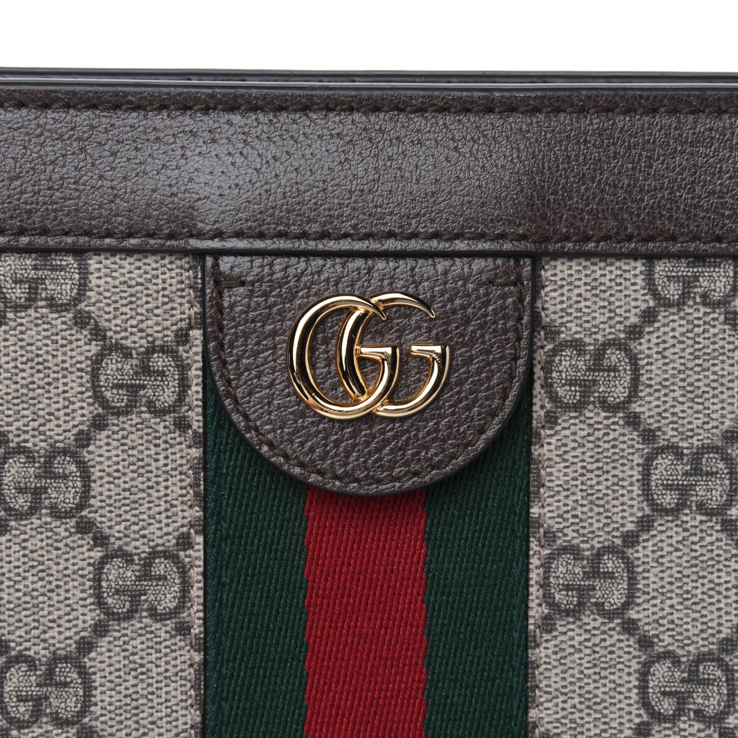 GG Supreme Monogram Web Small Ophidia Chain Shoulder Bag Brown