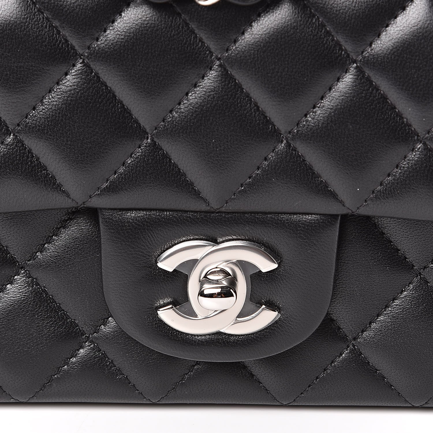 Chanel Lambskin Quilted Mini Rectangular Flap Black 10 of 11