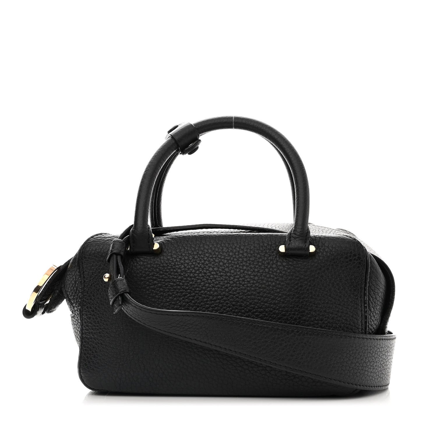 Grained Calfskin Mini Cool Box Satchel Black