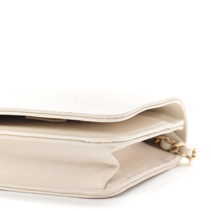 Chanel Caviar Quilted Vintage Mademoiselle Wallet On Chain WOC White 10 of 11