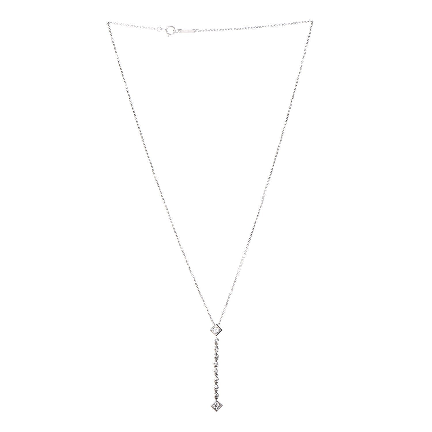 Tiffany Platinum Diamond Grace Pendant Necklace 3 of 7