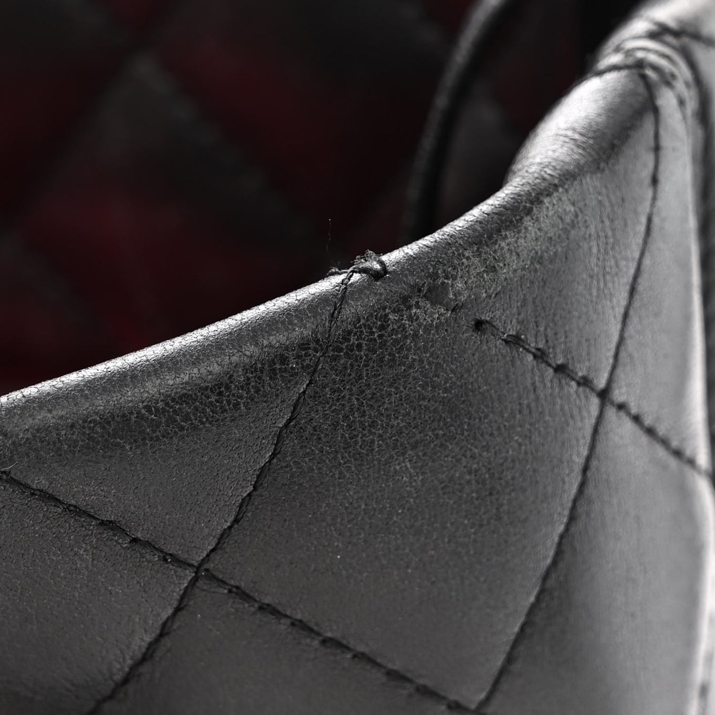 Calfskin Quilted Large Cambon Tote Black