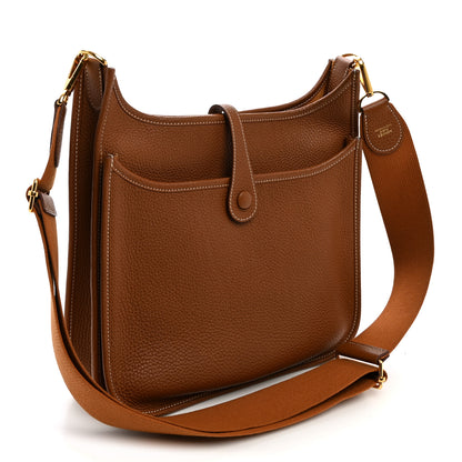 Hermes Taurillon Clemence Evelyne III PM Gold 3 of 10