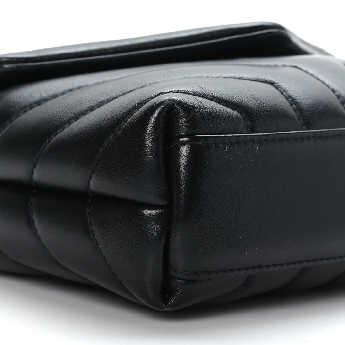 Calfskin Y Quilted Monogram Toy Loulou Crossbody Bag Black