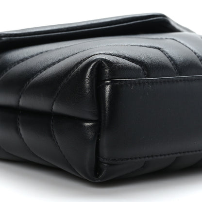 Saint Laurent Calfskin Y Quilted Monogram Toy Loulou Crossbody Bag Black 8 of 9