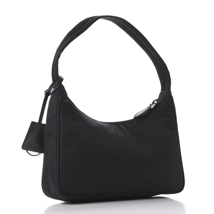 Prada Tessuto Nylon Saffiano Lunar New Year Mini Re-Edition 2000 Bag Black Fuoco 3 of 11