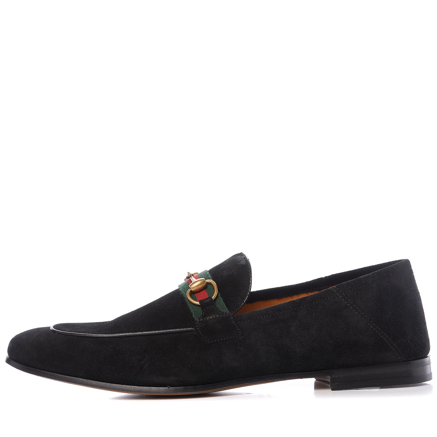 Gucci Suede Web Mens Horsebit Loafers 12 Black 1 of 11