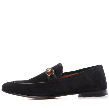 Gucci Suede Web Mens Horsebit Loafers 12 Black 1 of 11