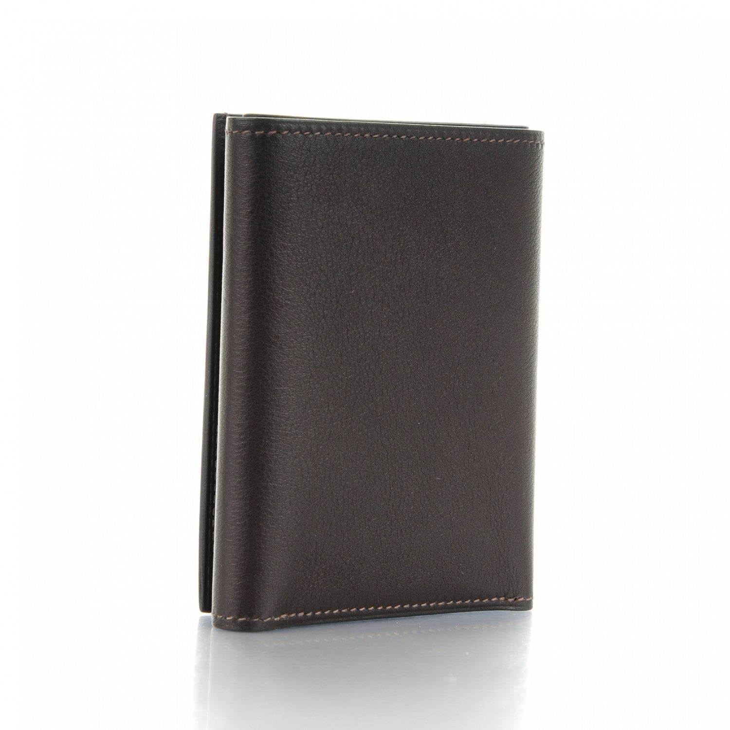 Hermes Swift Mens Citizen Twill Petit Fil d'Argent Tri-Fold Wallet Ebene Cannelle 3 of 8