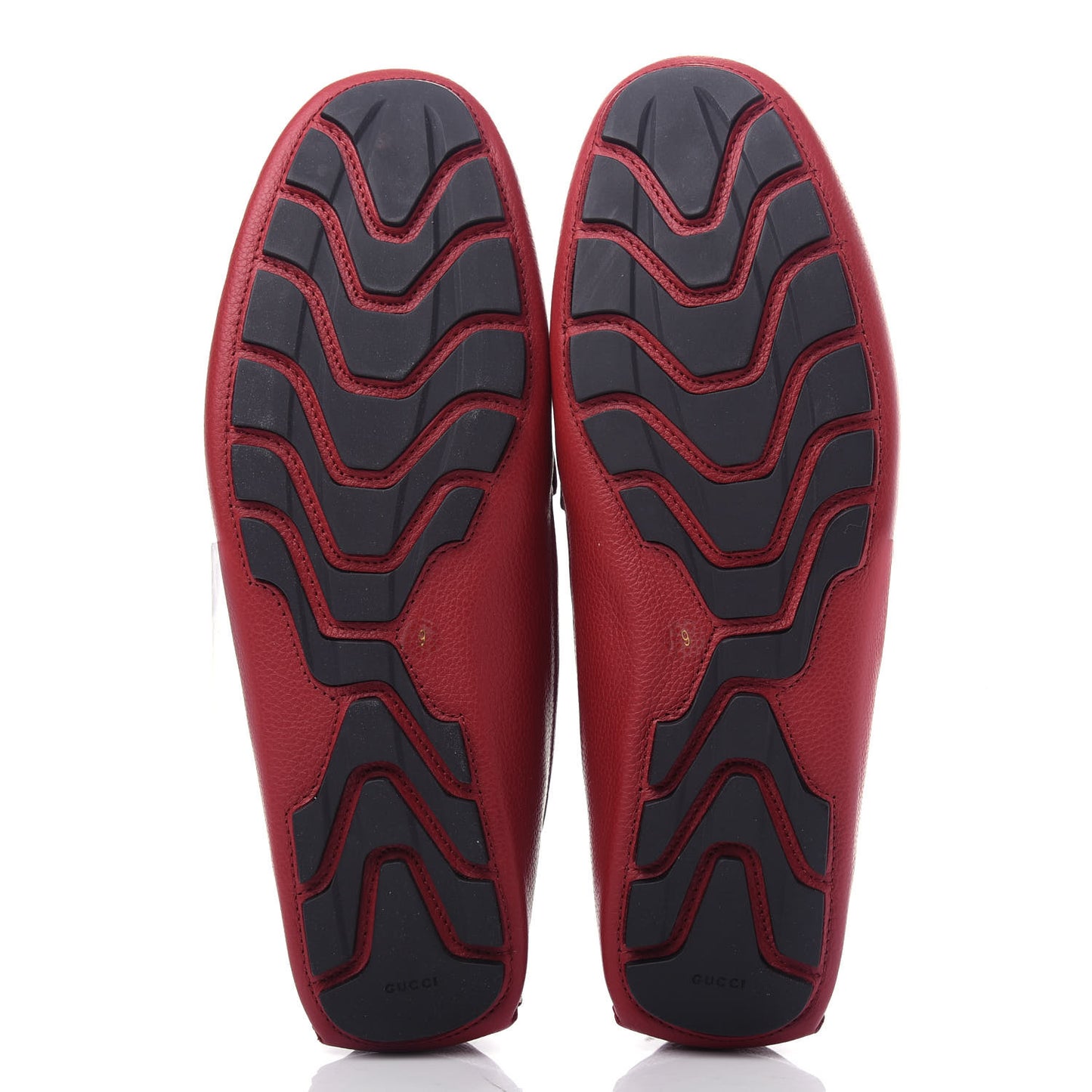 Calfskin Web Mens Driver Loafers 9 Red