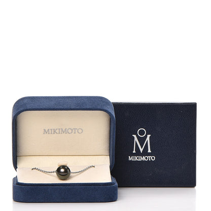 Mikimoto 18K White Gold Black South Sea Pearl Pendant Necklace 5 of 5