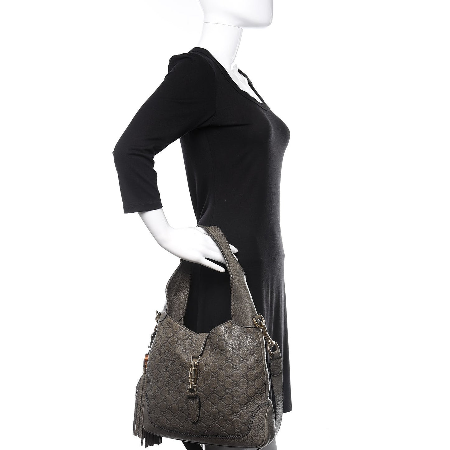 Guccissima Medium New Jackie Shoulder Bag Olive Green
