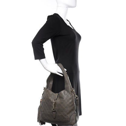 Gucci Guccissima Medium New Jackie Shoulder Bag Olive Green 2 of 13