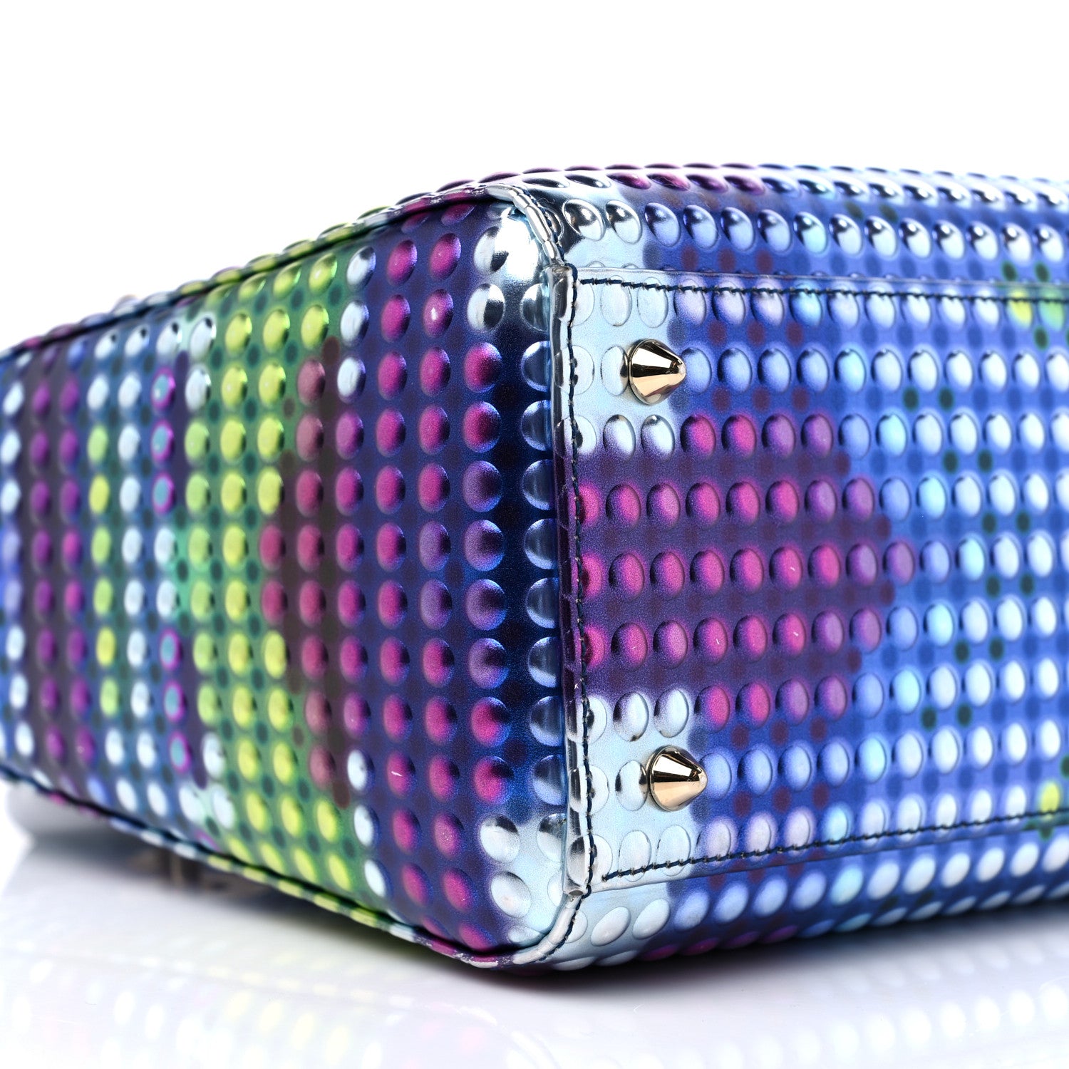 Christian Dior Patent Studded Medium Li Shurui Lady Dior Art Black Multicolor 7 of 9