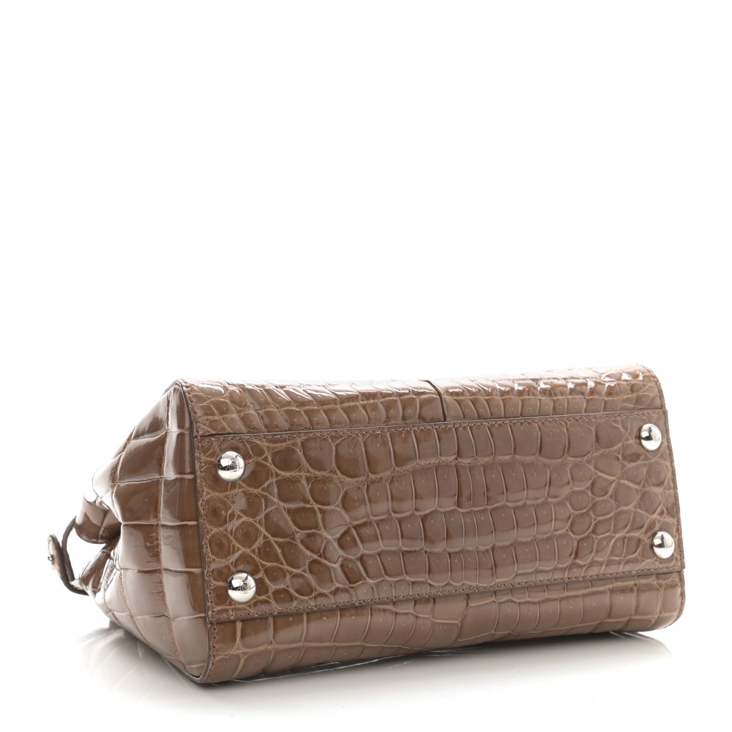 Crocodile Mini Peekaboo Iconic Satchel Brown