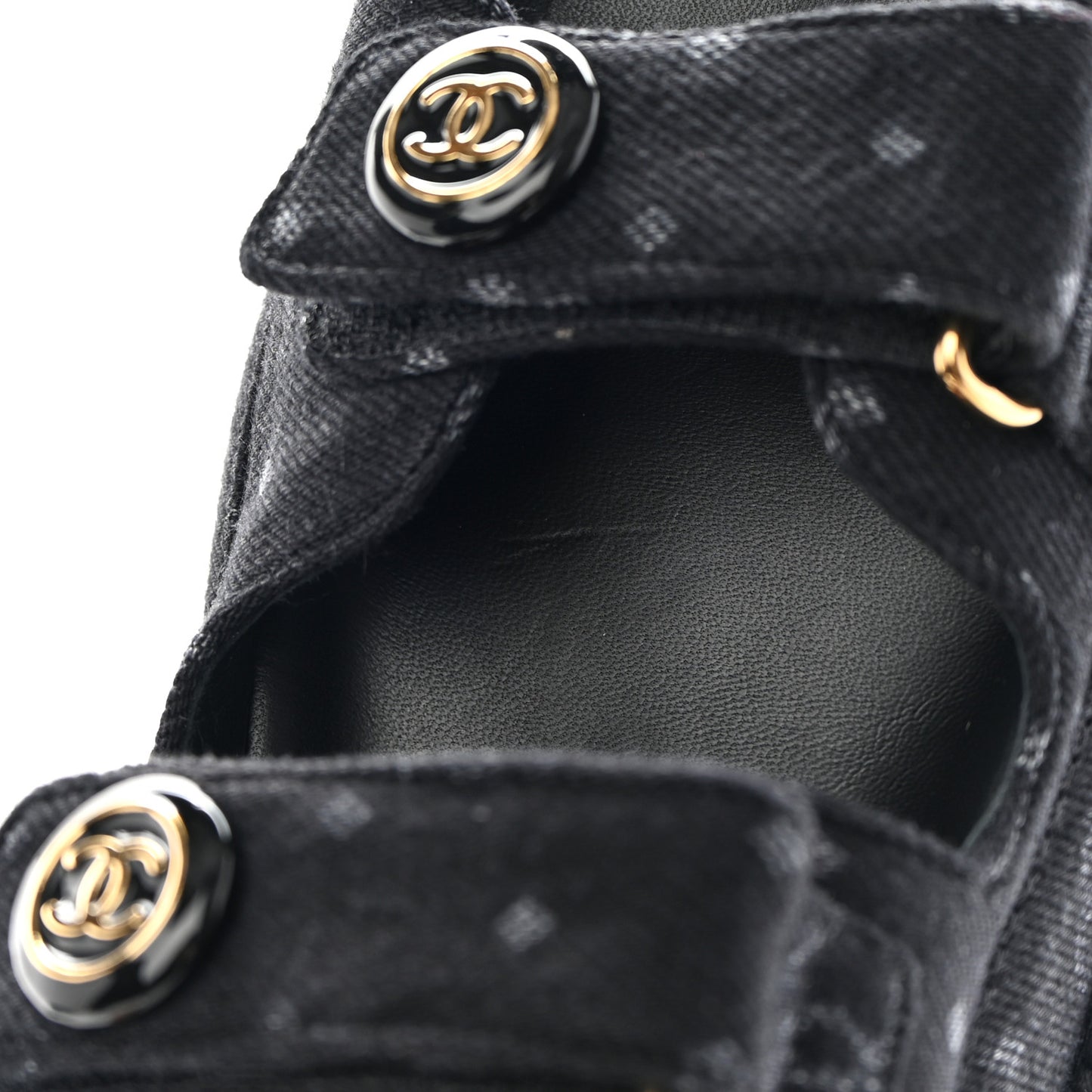 Denim Printed Dad Sandals 36.5 Black