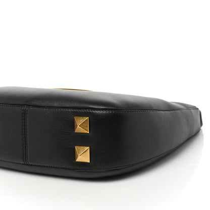 Valentino Garavani Calfskin Stud Sign Zip Hobo Black 8 of 8