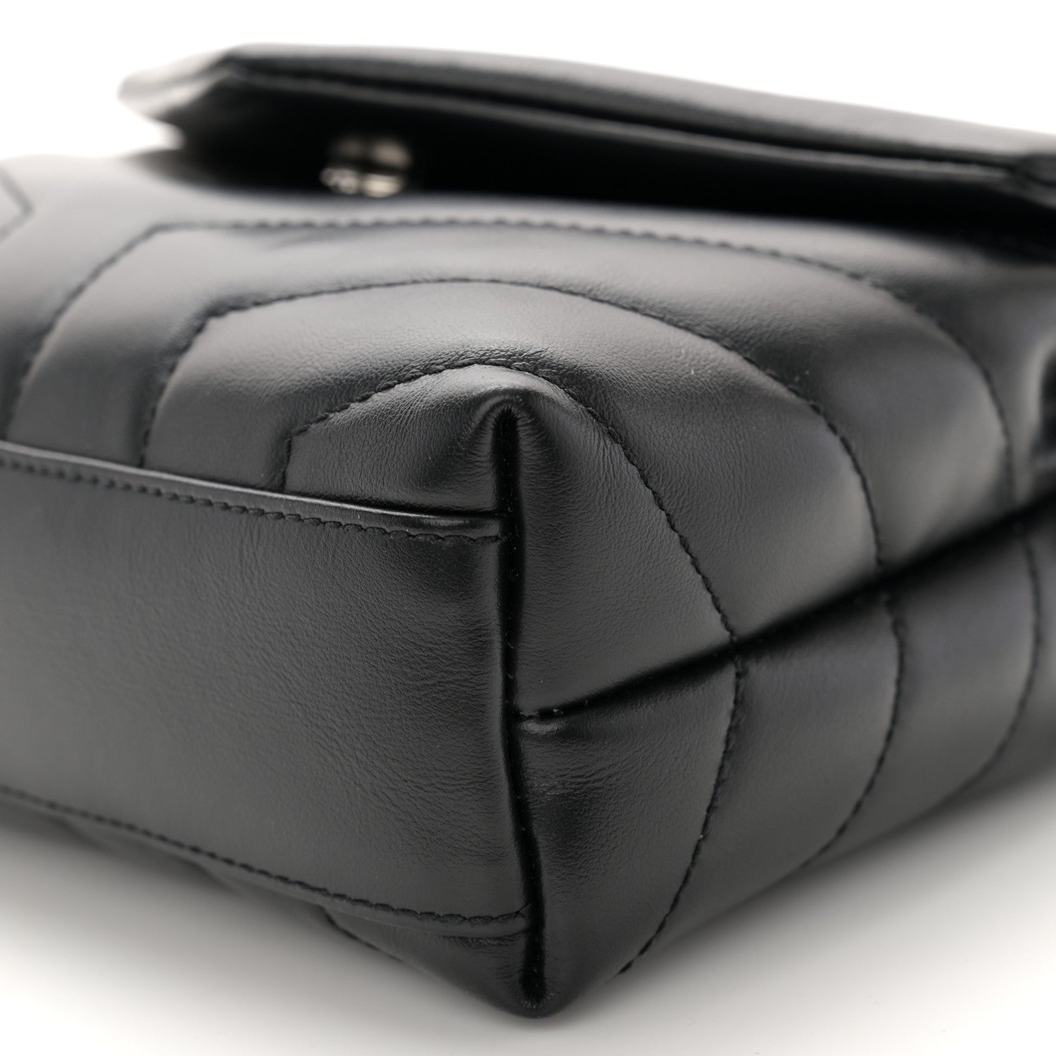 Saint Laurent Calfskin Y Quilted Monogram Toy Loulou Crossbody Bag Black 10 of 11