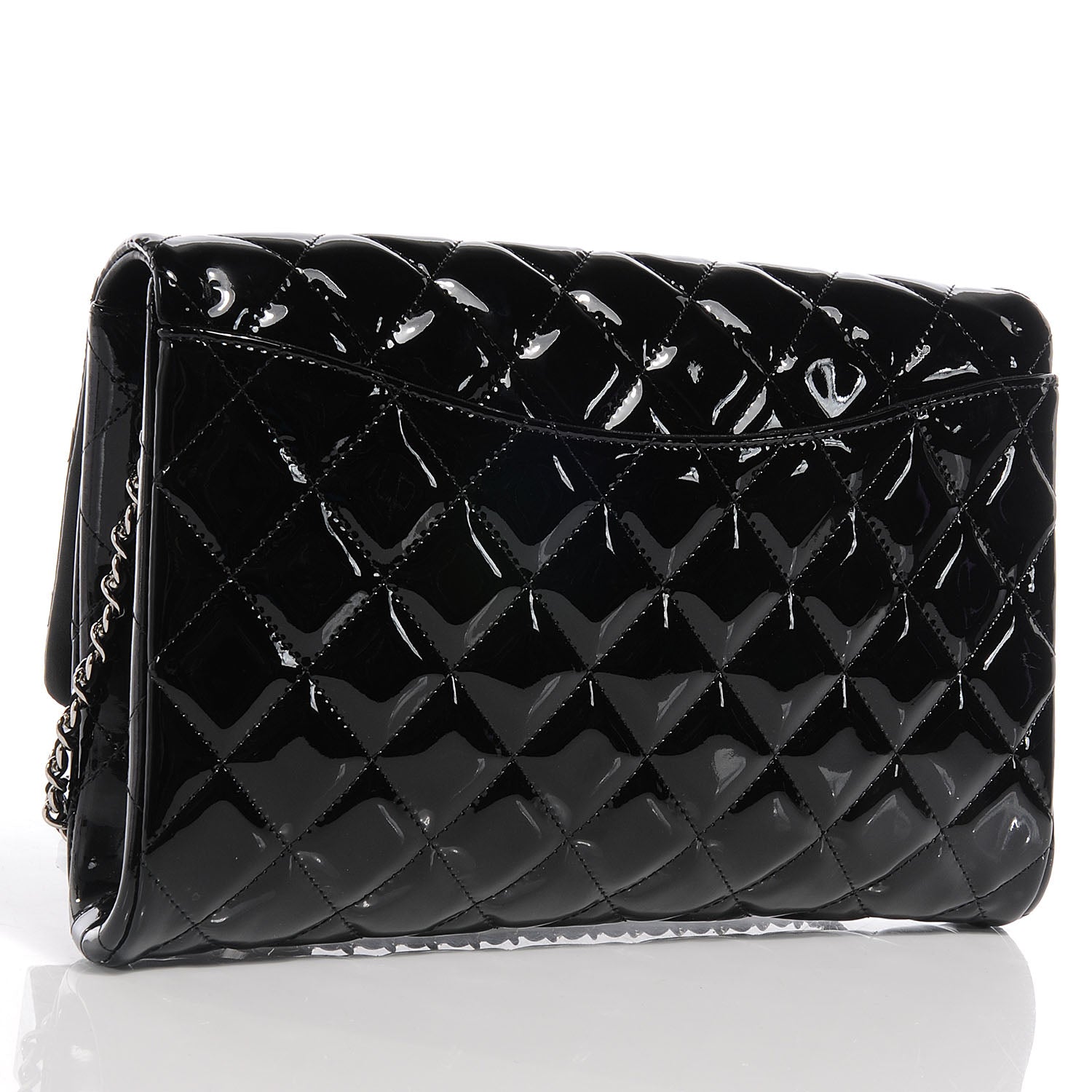 Chanel Patent Quilted Clutch Flap Black 4 of 9