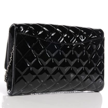 Chanel Patent Quilted Clutch Flap Black 4 of 9