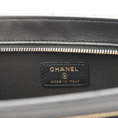 Chanel Lambskin Quilted Front Pocket Wristlet Black 6 of 7