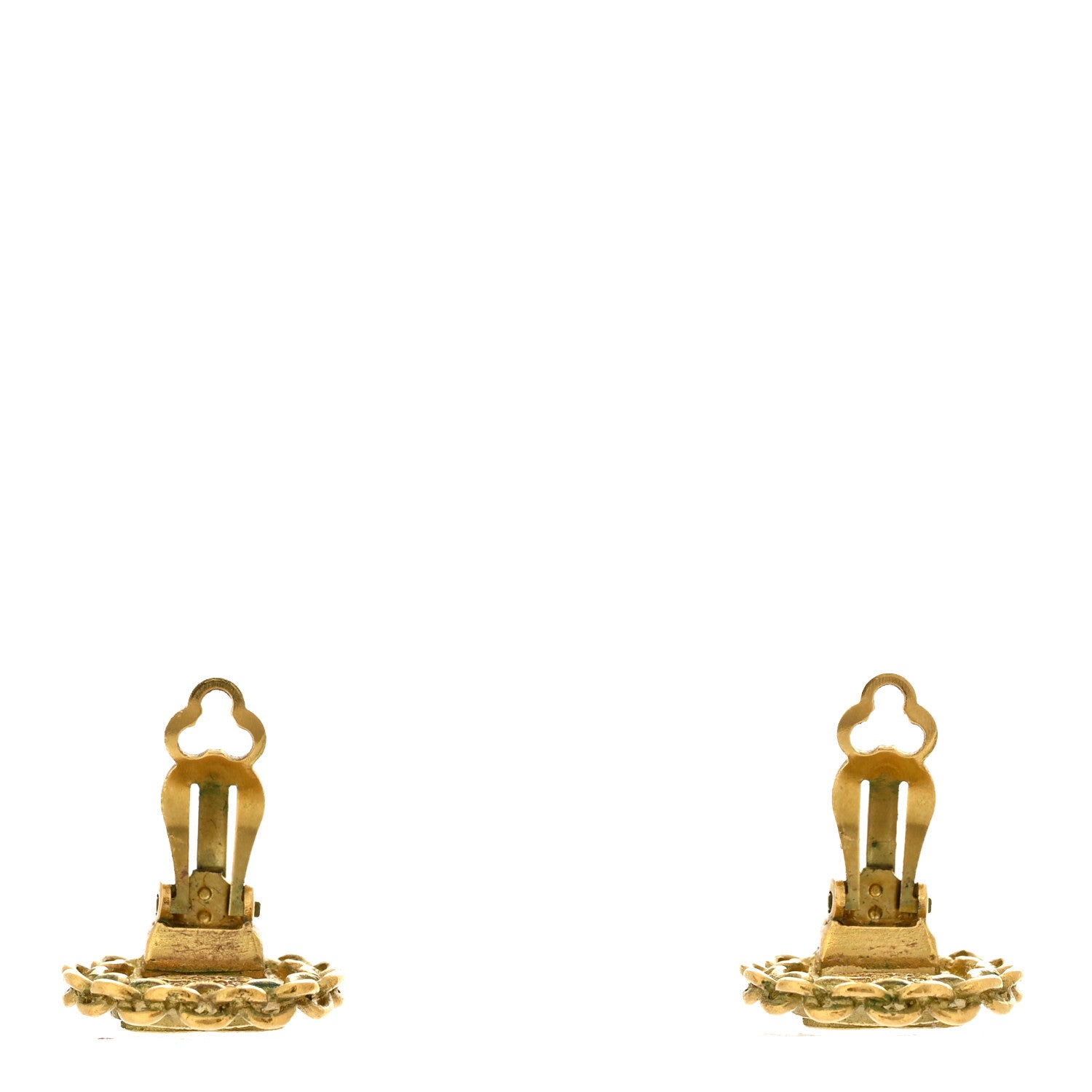 Chanel Round CC Clip On Earrings Gold 3 of 4