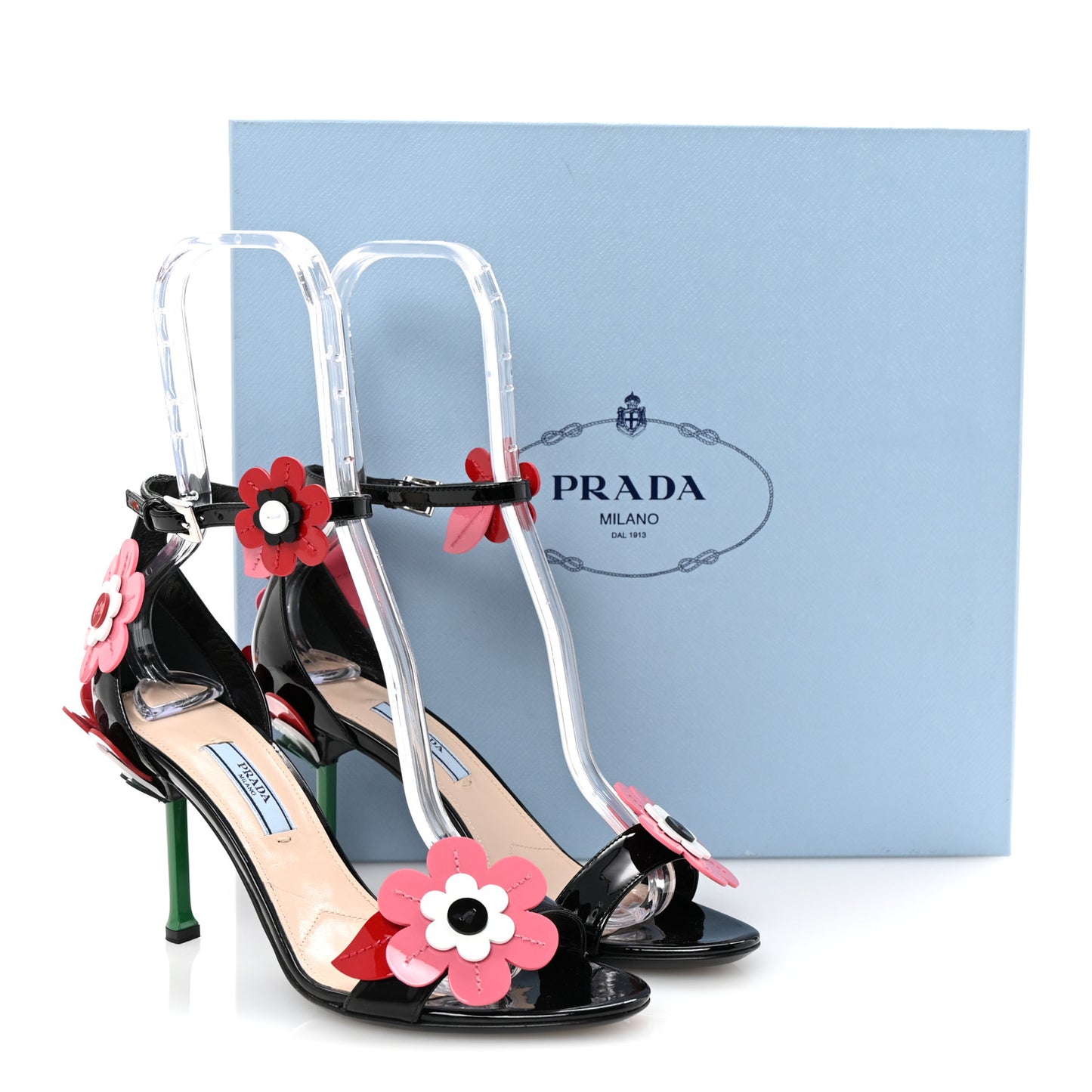 Patent Embellished Capretto Fiori 85mm Pumps 37.5 Black Orchidea