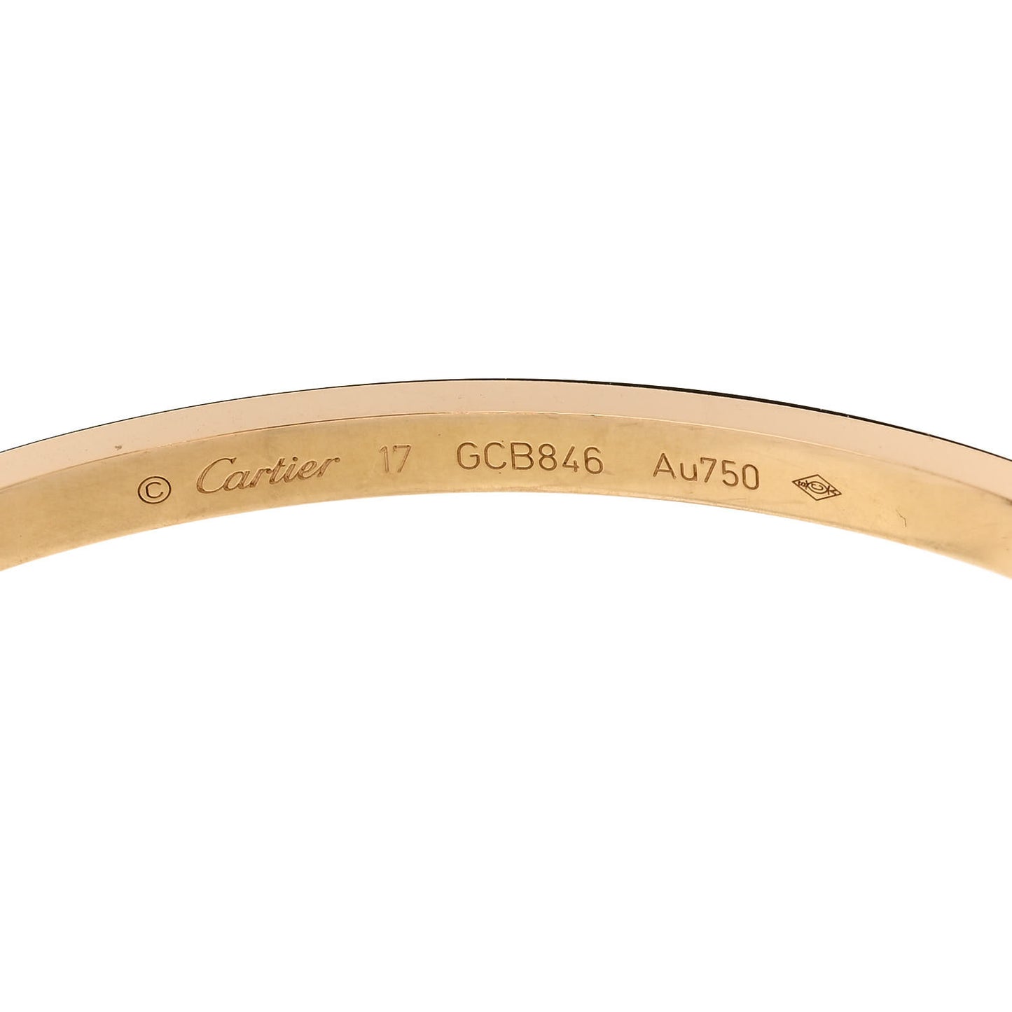 18K Yellow Gold Small LOVE Bracelet 17