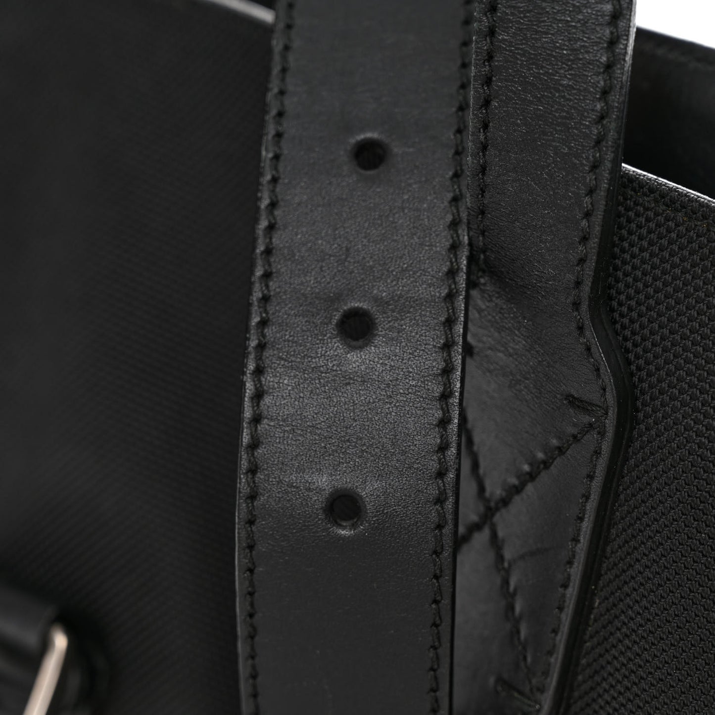 Techno Canvas Web Single Buckle Tote Black
