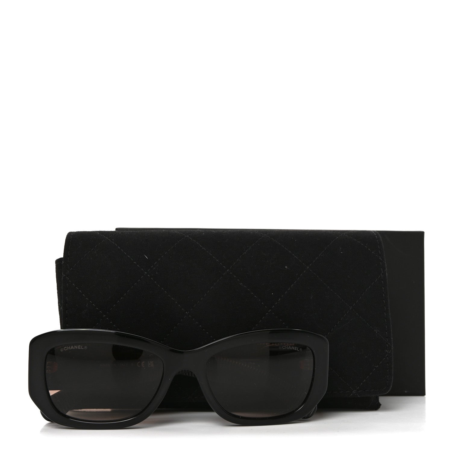 Chanel Acetate Rectangle Sunglasses 5493-A Black Brown 7 of 7
