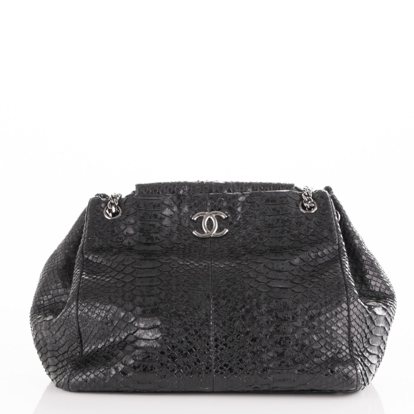 Python Accordion Tote Black