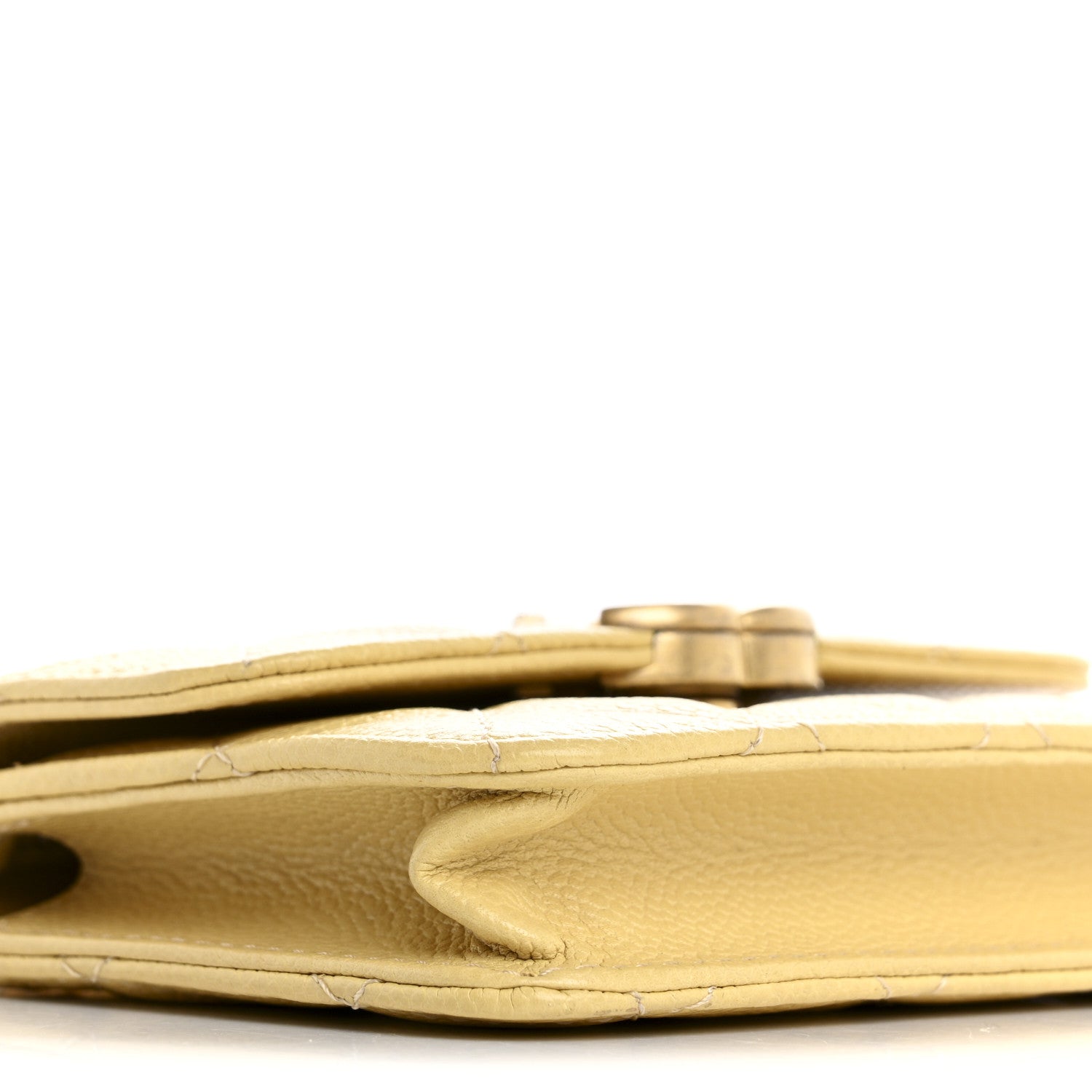 Chanel Shiny Caviar Quilted Chain Melody Card Holder On Chain Yellow 10 of 16