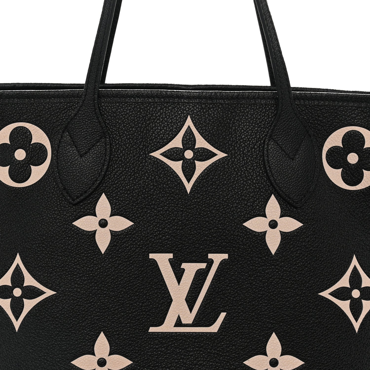 Louis Vuitton Empreinte Monogram Giant Neverfull MM Black Beige 8 of 12