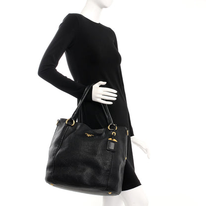 Prada Deerskin Shoulder Bag Black 3 of 15